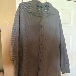 Perry Ellis Black and White Gingham Shirt